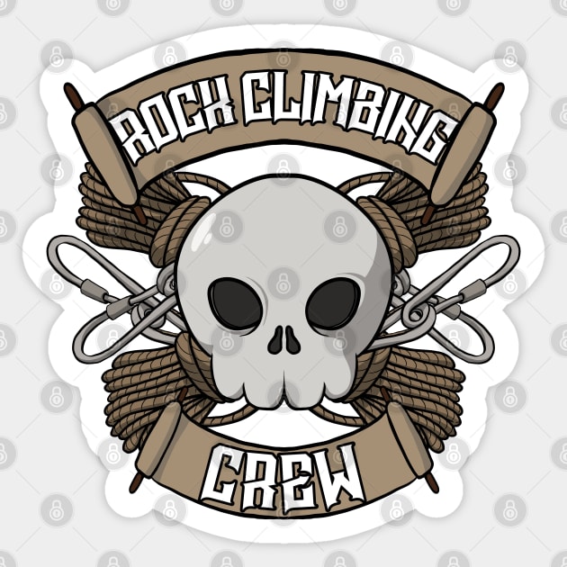 Rock climbing crew Jolly Roger pirate flag Sticker by RampArt